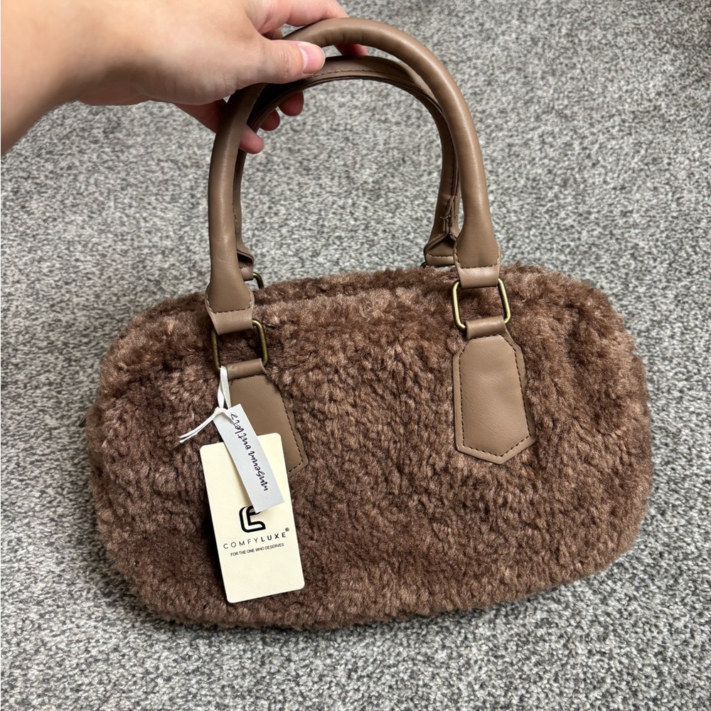 Brown Boucle Fur Bag